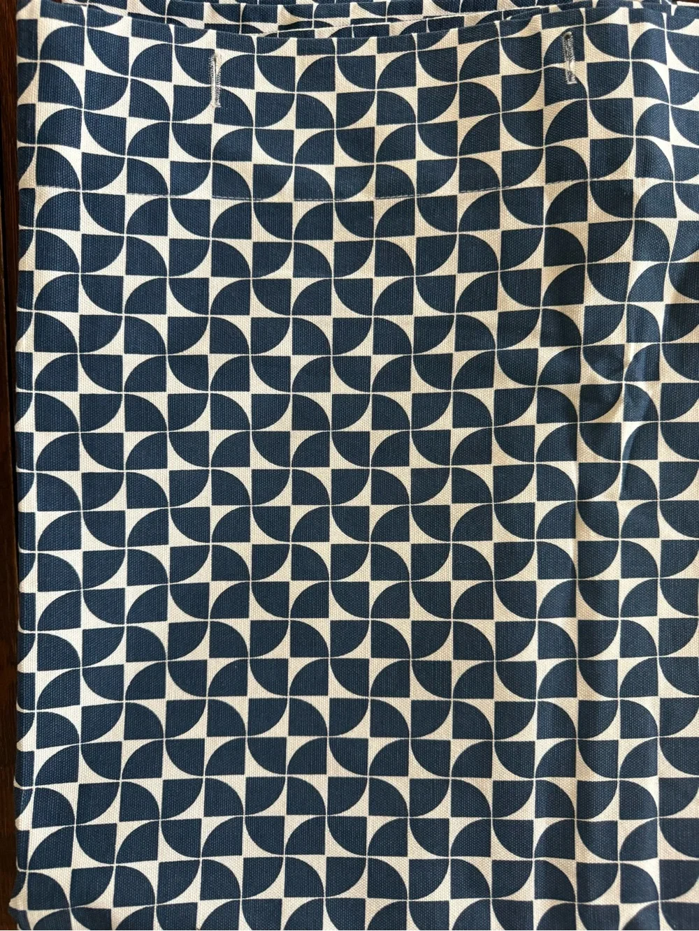 Crate&Barrel Navy and White Pinwheel Shower Curtain